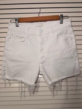 MOTHER Sinner Fray denim white shorts Size 26